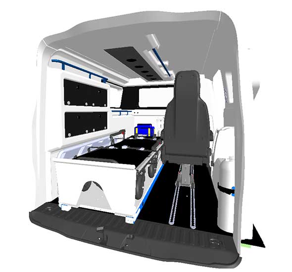 interieur ambulance gruau Optimum ford transit