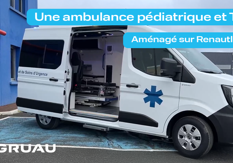 Nouveauté signé Gruau Ambulances. Un Renault Master aménagé en ambulance pédiatrique et TPMR